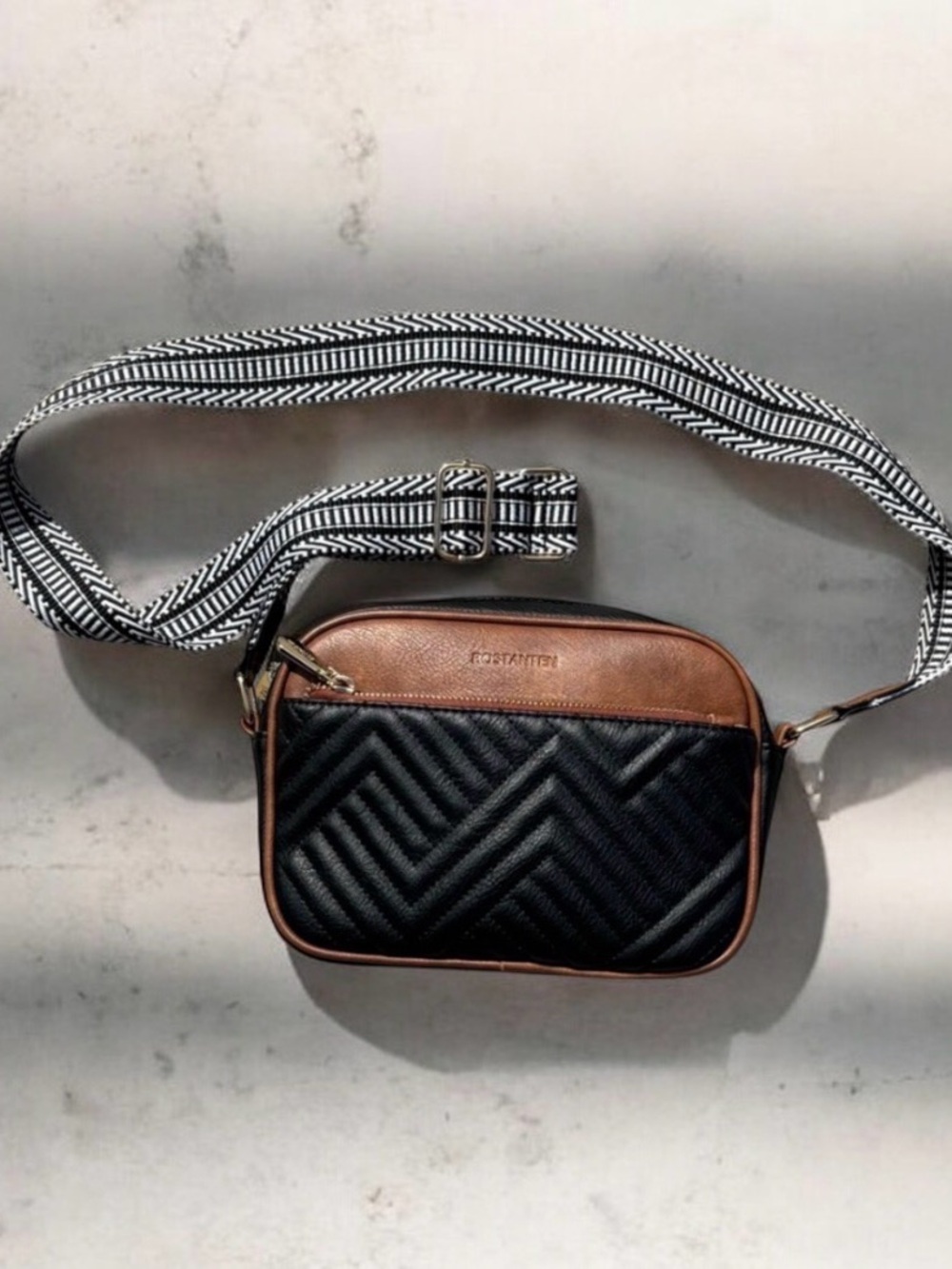 BOSTANTEN Quilted Black and Brown Crossbody Bag - Picture 16 of 16